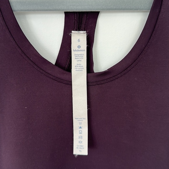 🏃‍♀️Lululemon Racerback sz 6 deep purple/ burgundy - Picture 4 of 4